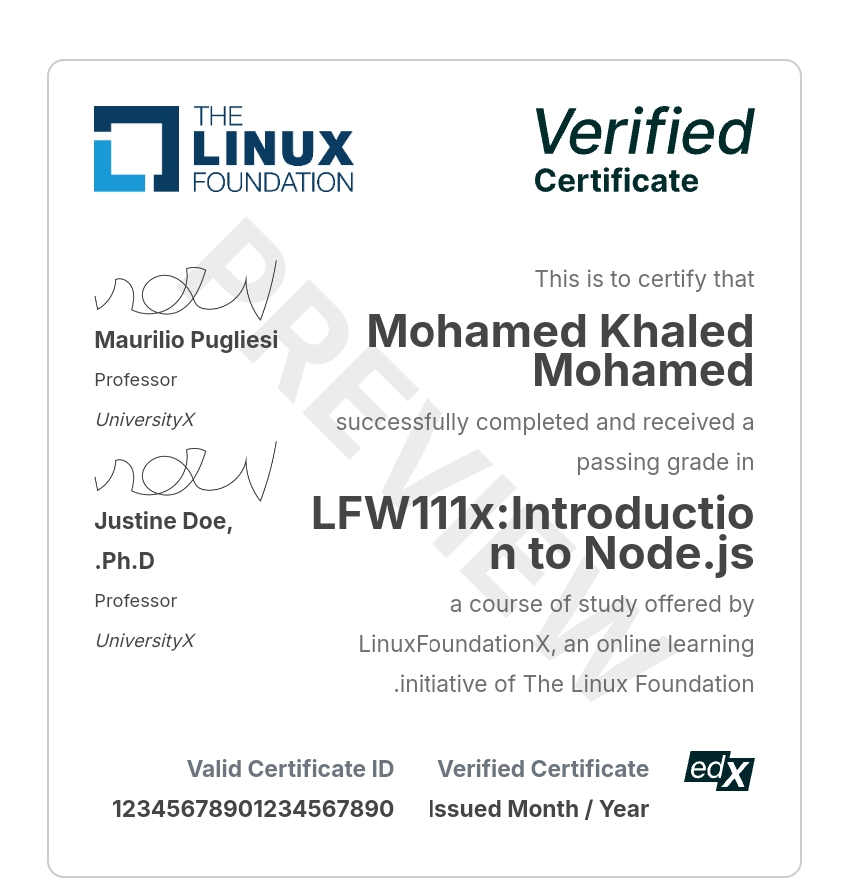 Node.js Certificate